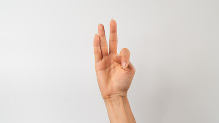 Sign language of the deaf and dumb people, English letter f