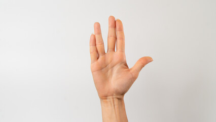 sign language of the deaf and dumb, phrase - vulcan salute, life long and prosper