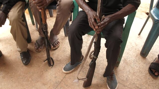  portrait of community police officer personnel (popularly known as vigilante in Nigeria Africa)
