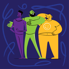 happy men characters