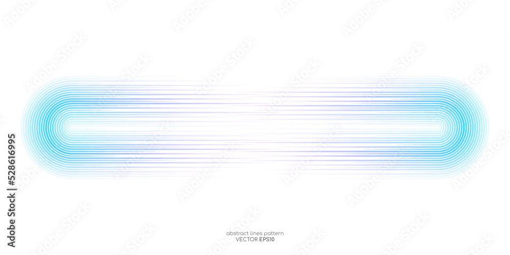 Poster Vector half circle lines flowing dynamic pattern in colorful gradient blue green purple colors isolated on white  background for header banner in concept of technology, digital, A.I.