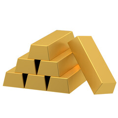 Gold ingot 3D illustration