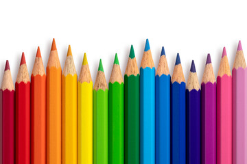 Color pencils zigzag isolated on background. Close up. - Powered by Adobe