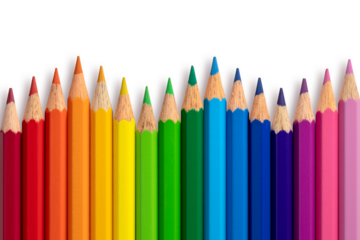 Color pencils zigzag isolated on background. Close up.