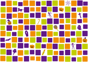 ハロウィン　タイル背景