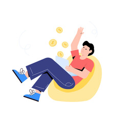 Business growth flat illustration is up for premium use 