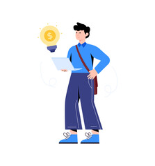 Business growth flat illustration is up for premium use 