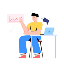 Check this flat illustration of business meeting 