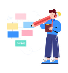 Check this flat illustration of business meeting 