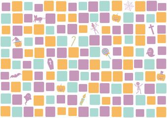 ハロウィン　タイル背景