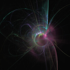 Fototapeta premium bright graphic color space illustration, star system, rendering, design