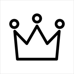 Crown icon in a flat design in black color. Vector illustration eps10