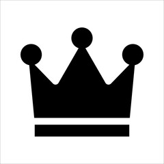 Crown icon in a flat design in black color. Vector illustration eps10