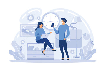 Constant innovation business, tech savvy, data driven business. Technological development startup. Improving company, solution abstract idea.flat vector modern illustration