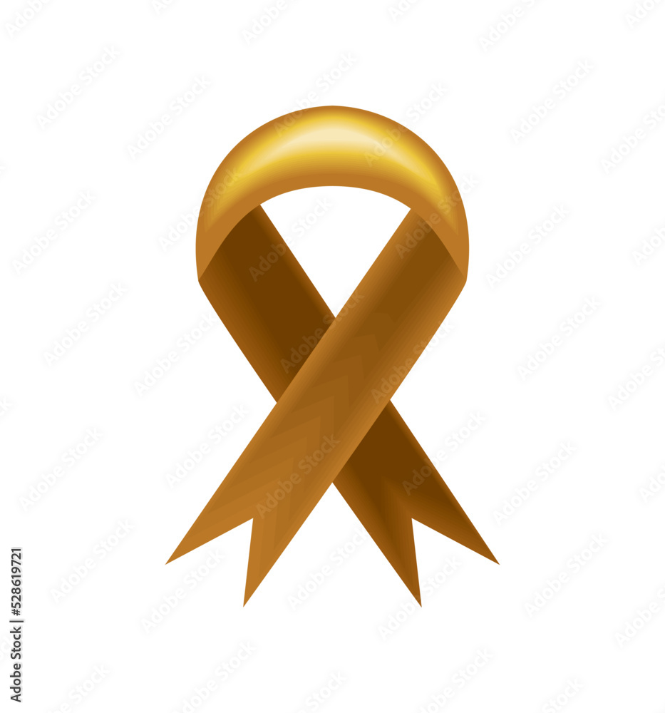 Sticker gold ribbon award realistic