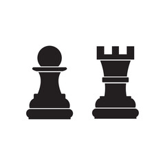 Chess pieces icon vector illustration symbol