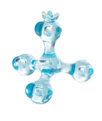 Manual glass massager with ball ends isolated on white background. Manual massage tool.