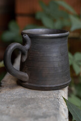       Ceramics, a ceramic product made with your own hands, made on a potter's wheel, a jug, a mug, clay. 