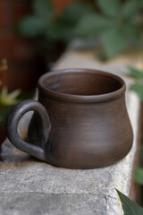       Ceramics, a ceramic product made with your own hands, made on a potter's wheel, a jug, a mug, clay. 