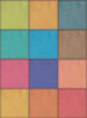 Fototapeta premium Different colors fabric material squares patchwork quilt blanket seamless pattern