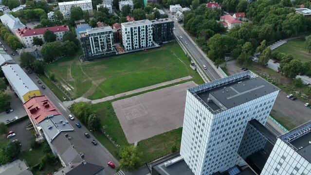 This is the place where new significantly larger than current facility US embassy in Estonia is planned on Suur-Ameerika 3 behind so-called Superministry in Tallinn. Estonia.