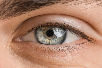 Man with blue eyes, closeup