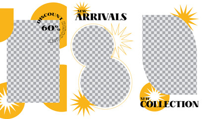 social media post template for fashion, food, sale, business