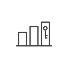 Keyword rank line icon