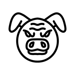 pig for animal head illustration, zoo and farms animal icons, nature icons set