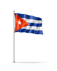 Cuban flag isolated on white