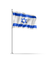 Israeli flag isolated on white