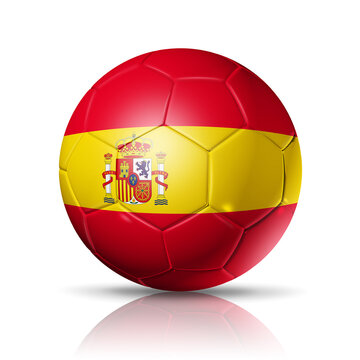 Soccer football ball with Spain flag. Illustration