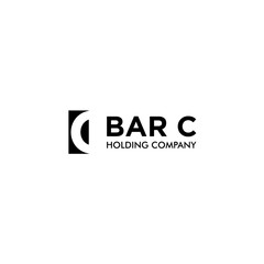 bar c square initial logo vector