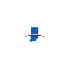 US Indiana Map Logo Vector