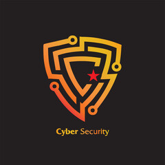 beautiful and charming cyber or cyber security logo
