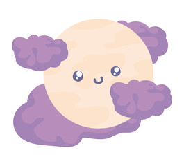 cute moon and clouds