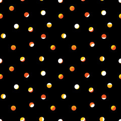 Colorful abstract confetti, dots vector seamless pattern background for Halloween design.
