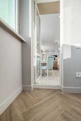 empty corridor in interior of entrance hall of modern apartments