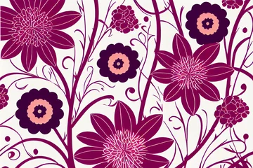 Fotobehang floral pattern background © Badger