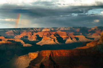Fototapeta na wymiar Grand Canyon Sunset with Rainbow