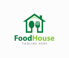 Restaurant Logo Design Template. House Food Logo Design