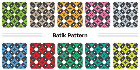 Modern Batik Pattern Kawung from Indonesia Country for Textile Pattern