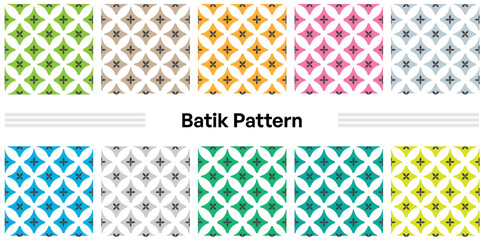 Modern Batik Pattern Kawung from Indonesia Country for Textile Pattern