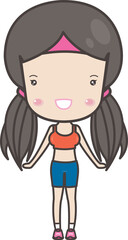 Cute girl exercising