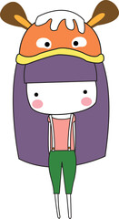 Cartoon cute girl. Zodiac