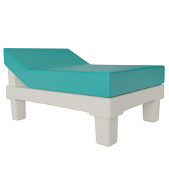 Hospital Bed 3D Illustration