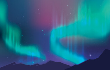 Obraz na płótnie Canvas Beautiful Aurora Nothern Light Night Sky Background