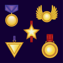 set of realistic awards