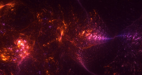 3D rendering abstract multicolor technology fractal light background