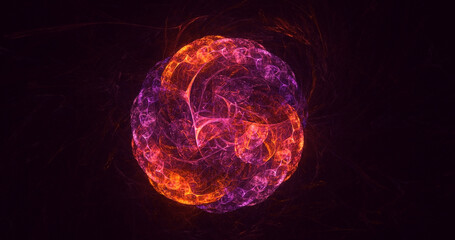 3D rendering abstract colorful fractal light background